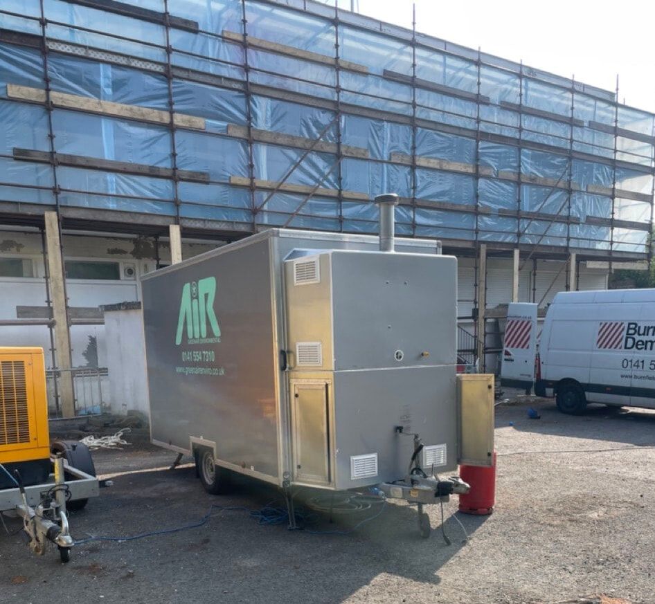Asbestos removal in Cumbernauld and Glasgow by Greenair, click here for an asbestos removal quote in the Glasgow area